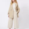 Korte trenchcoat van waterafstotend canvas, beige