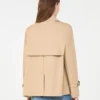 Korte, waterafstotende gabardine trenchcoat, beige Korte, waterafstotende gabardine trenchcoat, beige