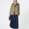 Korte, waterafstotende gabardine trenchcoat, modder