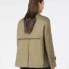 Korte, waterafstotende gabardine trenchcoat, modder