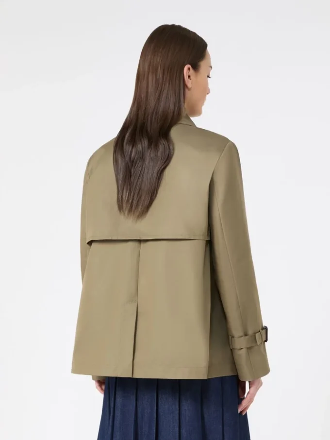 Korte, waterafstotende gabardine trenchcoat, modder