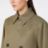 Korte, waterafstotende gabardine trenchcoat, modder