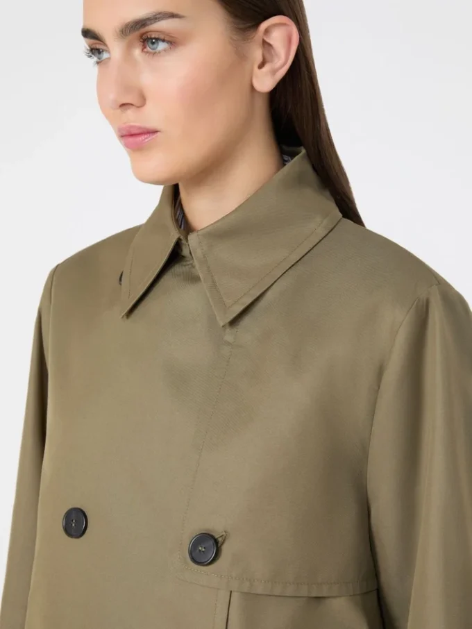 Korte, waterafstotende gabardine trenchcoat, modder