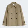 Korte, waterafstotende gabardine trenchcoat, modder
