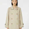 Korte, waterafstotende trenchcoat van twill, zandkleur Korte, waterafstotende trenchcoat van twill, zandkleur