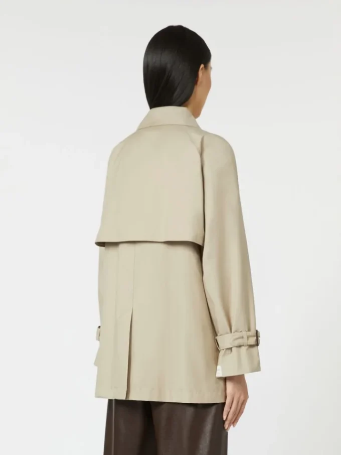 Korte, waterafstotende trenchcoat van twill, zandkleur Korte, waterafstotende trenchcoat van twill, zandkleur
