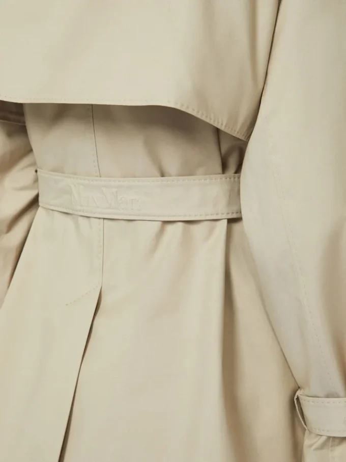 Korte, waterafstotende trenchcoat van twill, zandkleur Korte, waterafstotende trenchcoat van twill, zandkleur