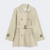 Korte, waterafstotende trenchcoat van twill, zandkleur Korte, waterafstotende trenchcoat van twill, zandkleur