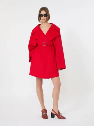 Korte wollen jas, rood
