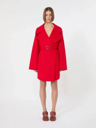 Korte wollen jas, rood