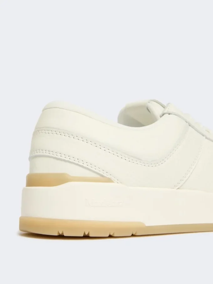 Lage sneakers van getrommeld leer, wit Lage sneakers van getrommeld leer, wit