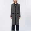 Lang jacquard wollen vest, ultramarijn Lang jacquard wollen vest, ultramarijn