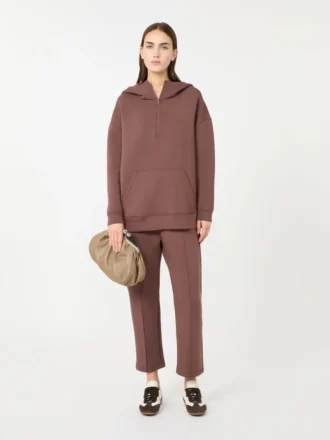 Lang scuba jersey sweatshirt, bruin