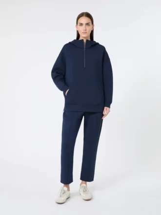 Lang scuba jersey sweatshirt, marineblauw