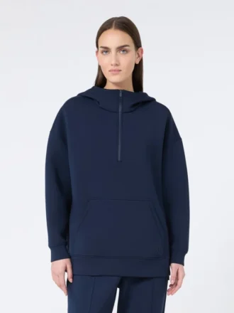 Lang scuba jersey sweatshirt, marineblauw