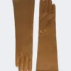 Lange handschoenen van nappaleer, tabakskleur Lange handschoenen van nappaleer, tabakskleur