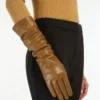 Lange handschoenen van nappaleer, tabakskleur Lange handschoenen van nappaleer, tabakskleur