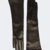 Lange handschoenen van nappaleer, zwart Lange handschoenen van nappaleer, zwart