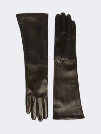 Lange handschoenen van nappaleer, zwart