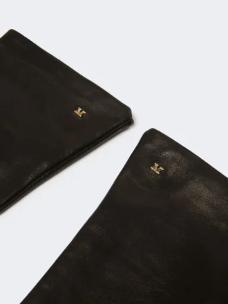 Lange handschoenen van nappaleer, zwart
