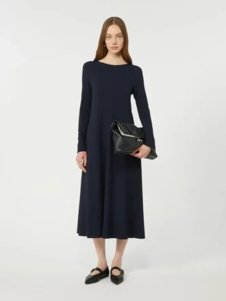 Lange jurk van viscose jersey, marineblauw