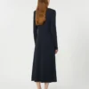 Lange jurk van viscose jersey, marineblauw Lange jurk van viscose jersey, marineblauw