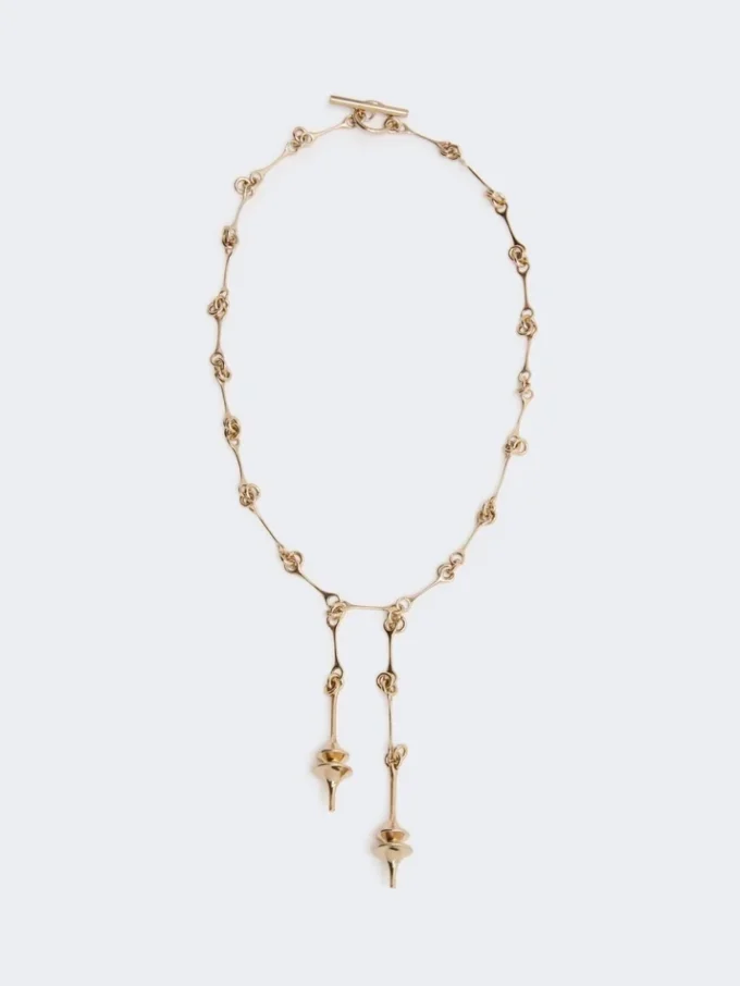 – lange ketting met dubbele hanger, goud – lange ketting met dubbele hanger, goud