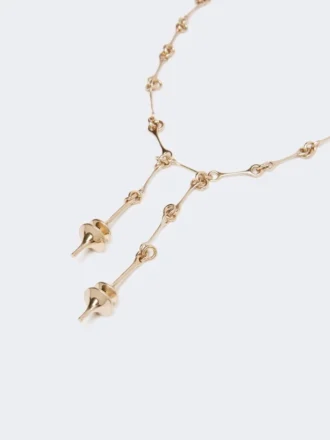 – lange ketting met dubbele hanger, goud
