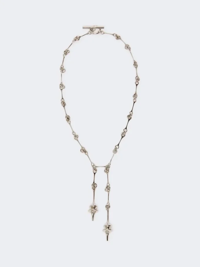 – lange ketting met dubbele hanger, zilver – lange ketting met dubbele hanger, zilver