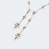 – lange ketting met dubbele hanger, zilver – lange ketting met dubbele hanger, zilver