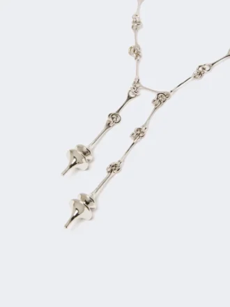 – lange ketting met dubbele hanger, zilver