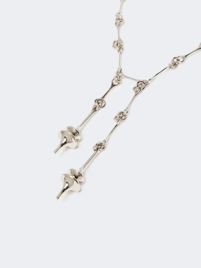 – lange ketting met dubbele hanger, zilver – lange ketting met dubbele hanger, zilver