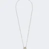 Lange ketting met grote pasticcino-tasbedel, zilver Lange ketting met grote pasticcino-tasbedel, zilver