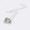 Lange ketting met grote pasticcino-tasbedel, zilver Lange ketting met grote pasticcino-tasbedel, zilver