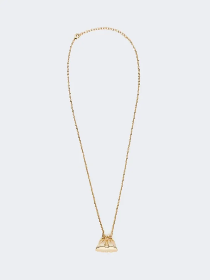 Lange ketting met pasticcino-tasbedeltje, goud Lange ketting met pasticcino-tasbedeltje, goud