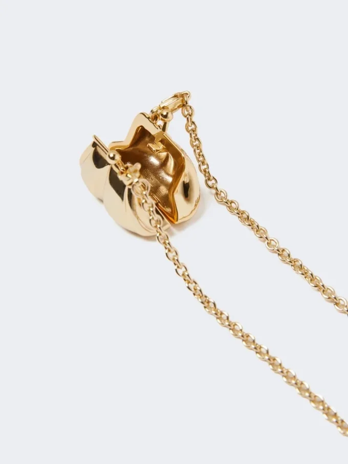 Lange ketting met pasticcino-tasbedeltje, goud Lange ketting met pasticcino-tasbedeltje, goud