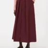 Lange taffeta rok, bordeaux