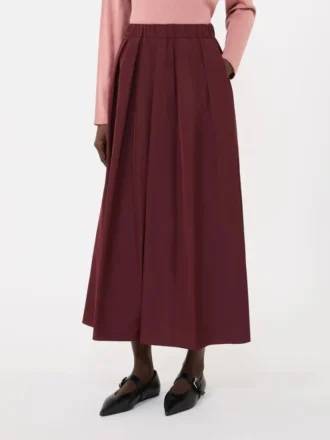 Lange taffeta rok, bordeaux