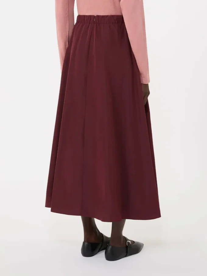 Lange taffeta rok, bordeaux