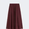 Lange taffeta rok, bordeaux