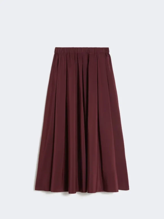 Lange taffeta rok, bordeaux