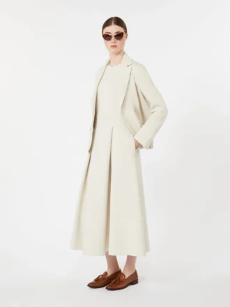 Tweeborsig jasje van scuba-jersey, beige