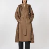 Lange, waterafstotende, gewatteerde parka van canvas, tabak Lange, waterafstotende, gewatteerde parka van canvas, tabak