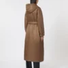 Lange, waterafstotende, gewatteerde parka van canvas, tabak Lange, waterafstotende, gewatteerde parka van canvas, tabak
