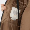Lange, waterafstotende, gewatteerde parka van canvas, tabak Lange, waterafstotende, gewatteerde parka van canvas, tabak