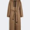 Lange, waterafstotende, gewatteerde parka van canvas, tabak Lange, waterafstotende, gewatteerde parka van canvas, tabak