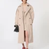 Lange waterafstotende trenchcoat van twill, beige Lange waterafstotende trenchcoat van twill, beige