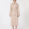 Lange waterafstotende trenchcoat van twill, beige Lange waterafstotende trenchcoat van twill, beige
