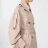 Lange waterafstotende trenchcoat van twill, beige Lange waterafstotende trenchcoat van twill, beige
