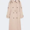 Lange waterafstotende trenchcoat van twill, beige Lange waterafstotende trenchcoat van twill, beige